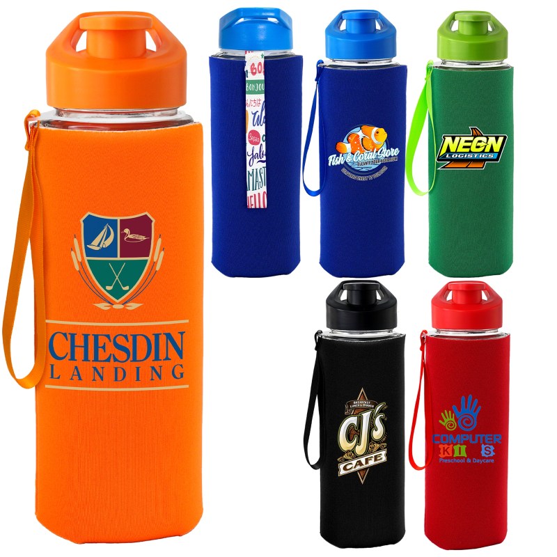 Easy Pour 22 oz Frosted Glass Sleeve Lanyard Bottle 1 Easy Pour 22 oz Frosted Glass Sleeve Lanyard Bottle 1