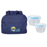 Nested Heathered lunch Cooler - blue Nested Heathered lunch Cooler - blue