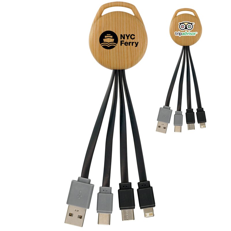 Bamboo Pattern Vivid Dual Input 3-in-1 Charging Cable 1 Bamboo Pattern Vivid Dual Input 3-in-1 Charging Cable 1