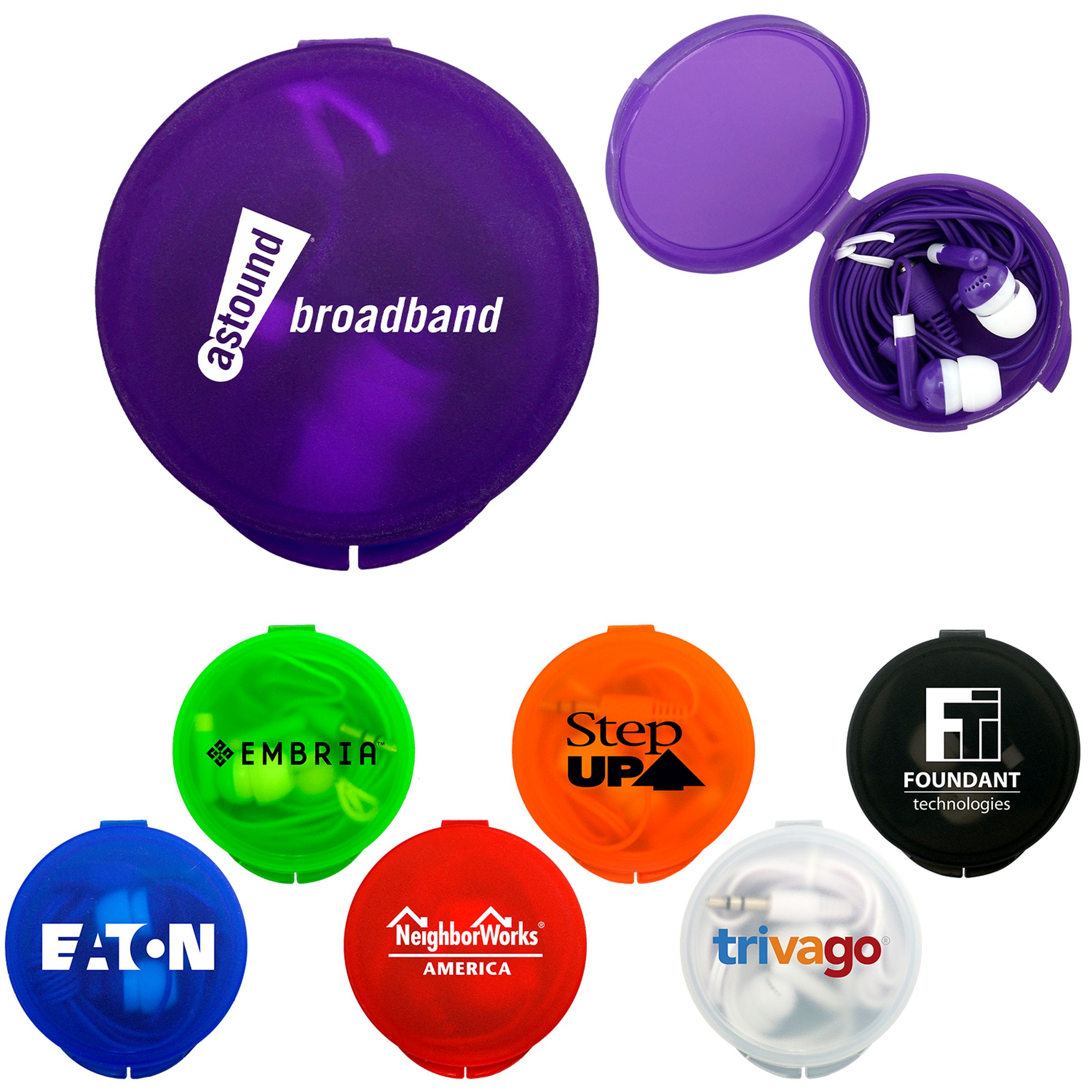 Matching Ear Buds & Round Case 1