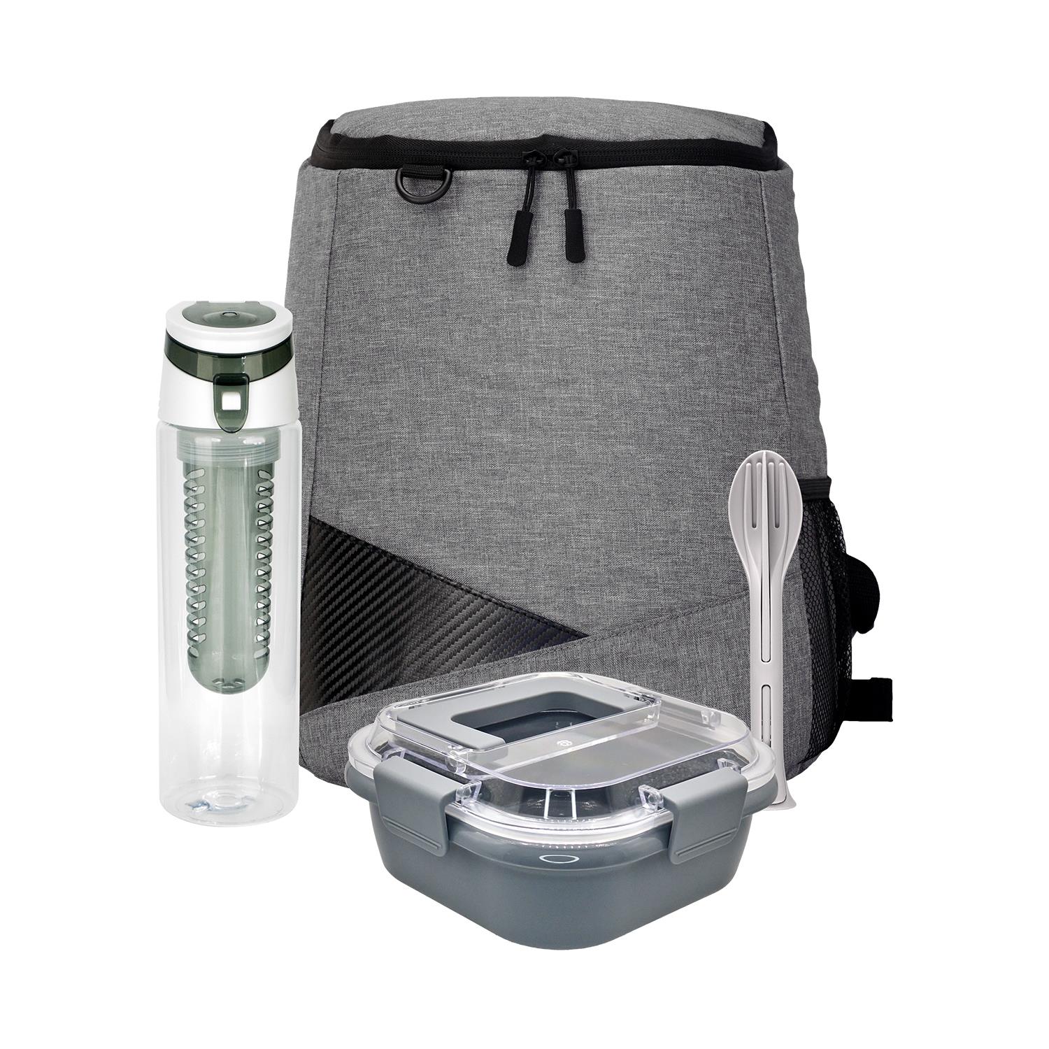 Trendy Lunch Box & Utensil Backpack Set 1