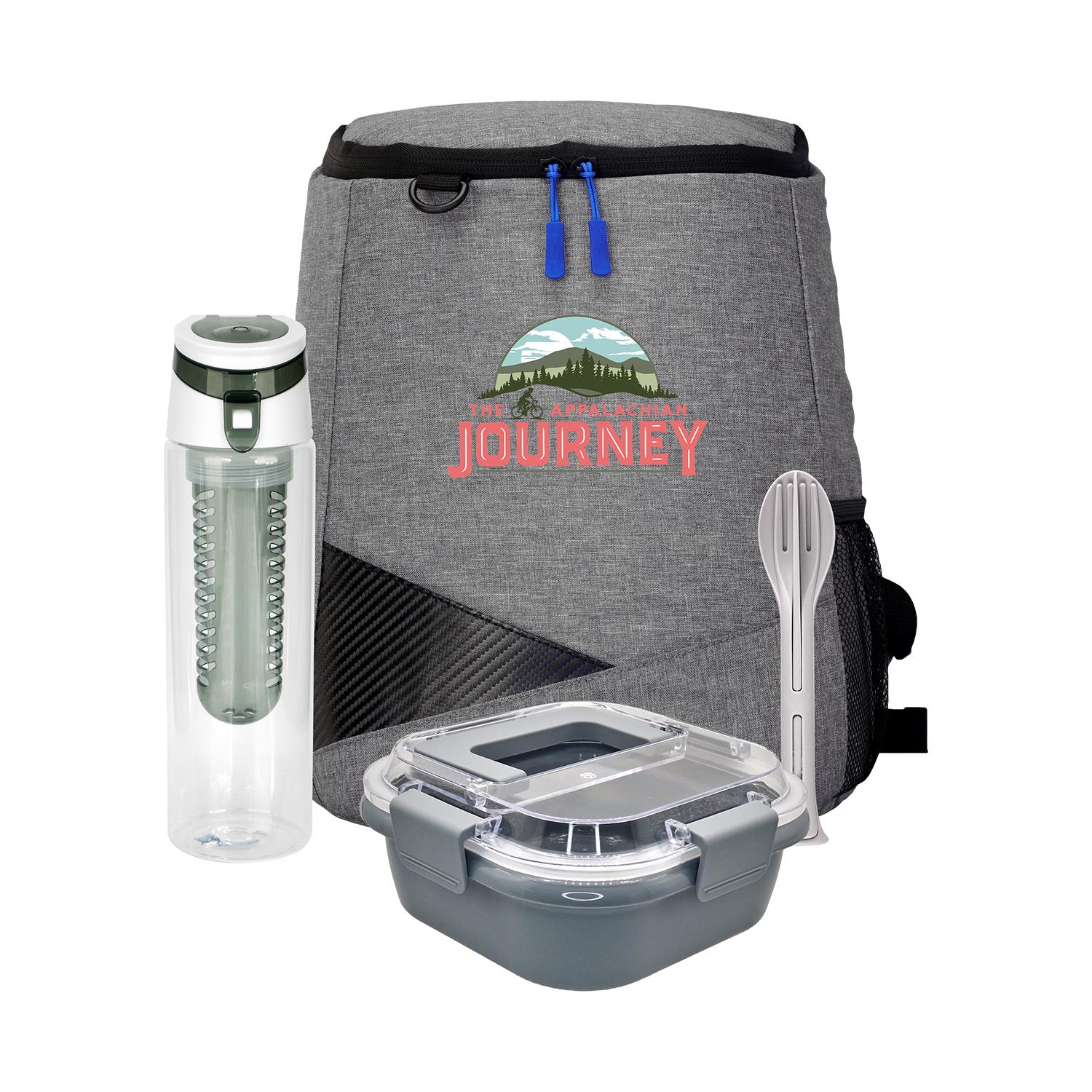 Trendy Lunch Box & Utensil Backpack Set 1
