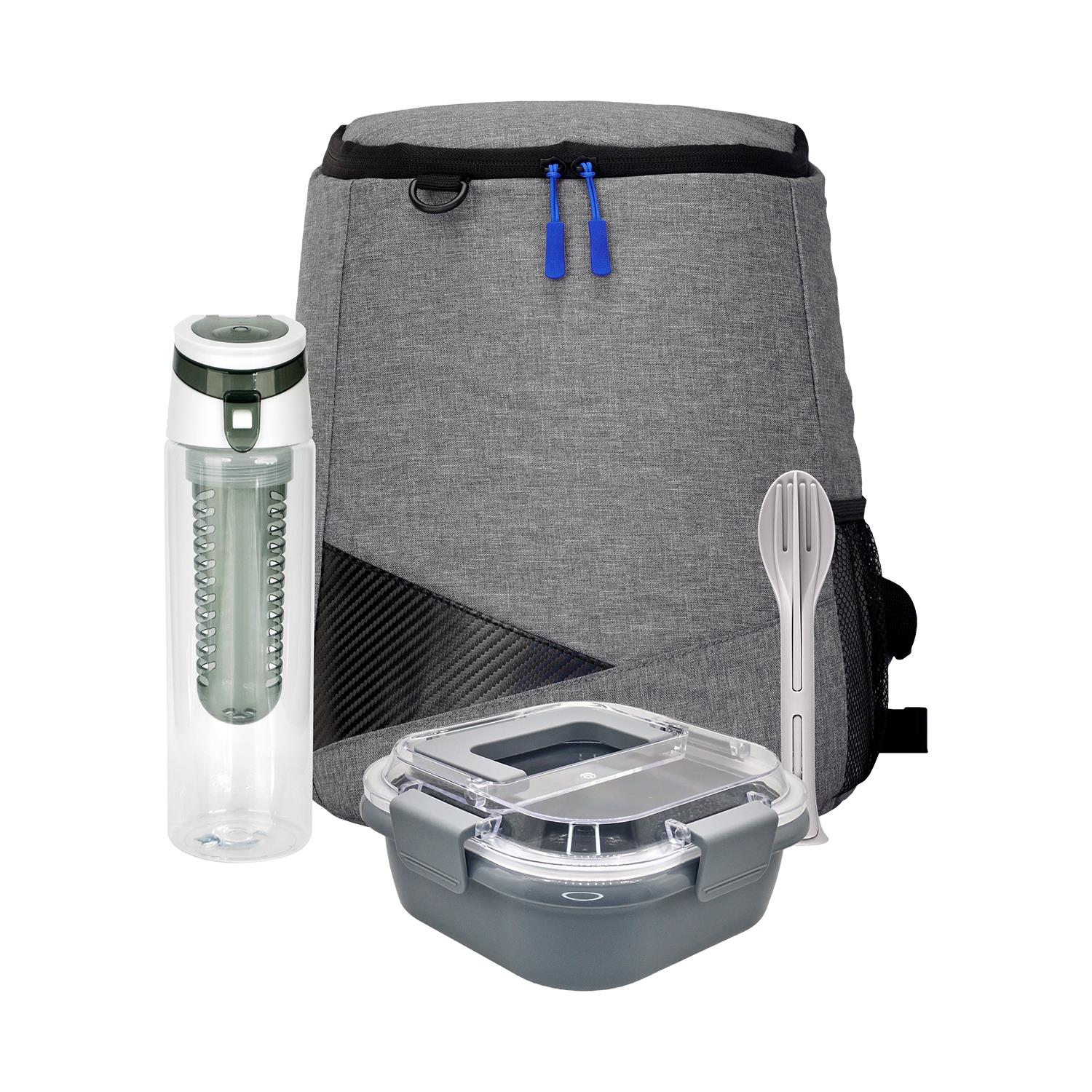 Trendy Lunch Box & Utensil Backpack Set 1