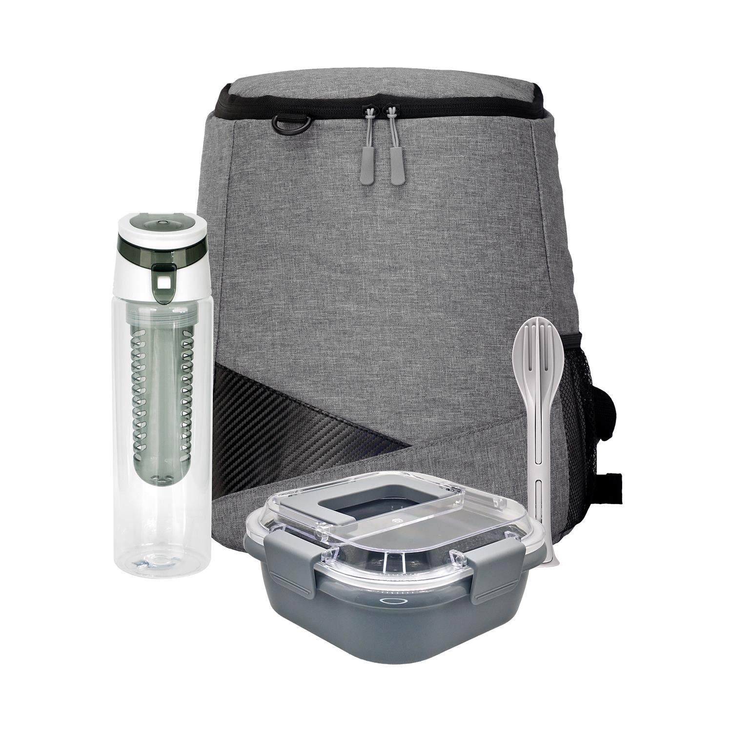 Trendy Lunch Box & Utensil Backpack Set 1
