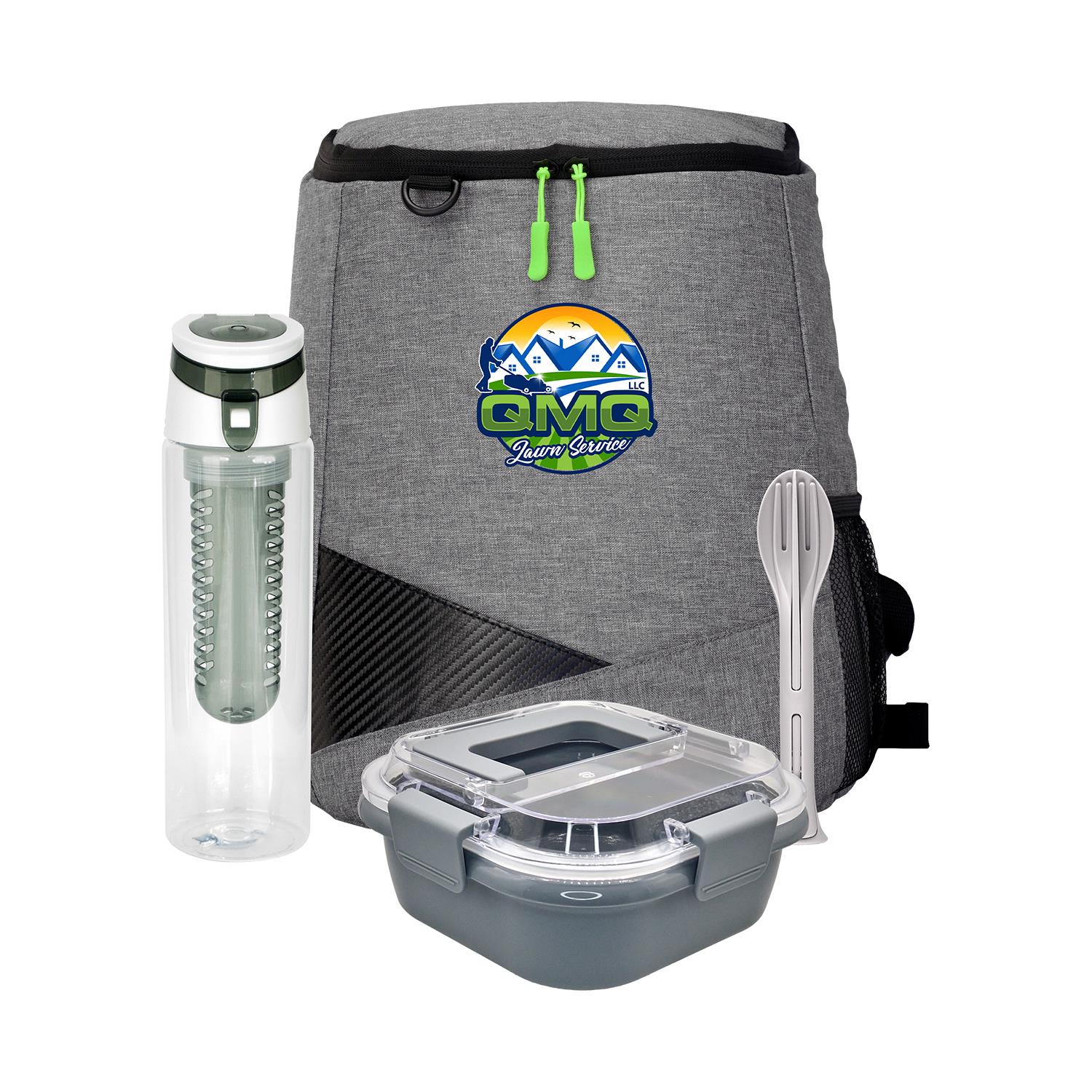 Trendy Lunch Box & Utensil Backpack Set 1