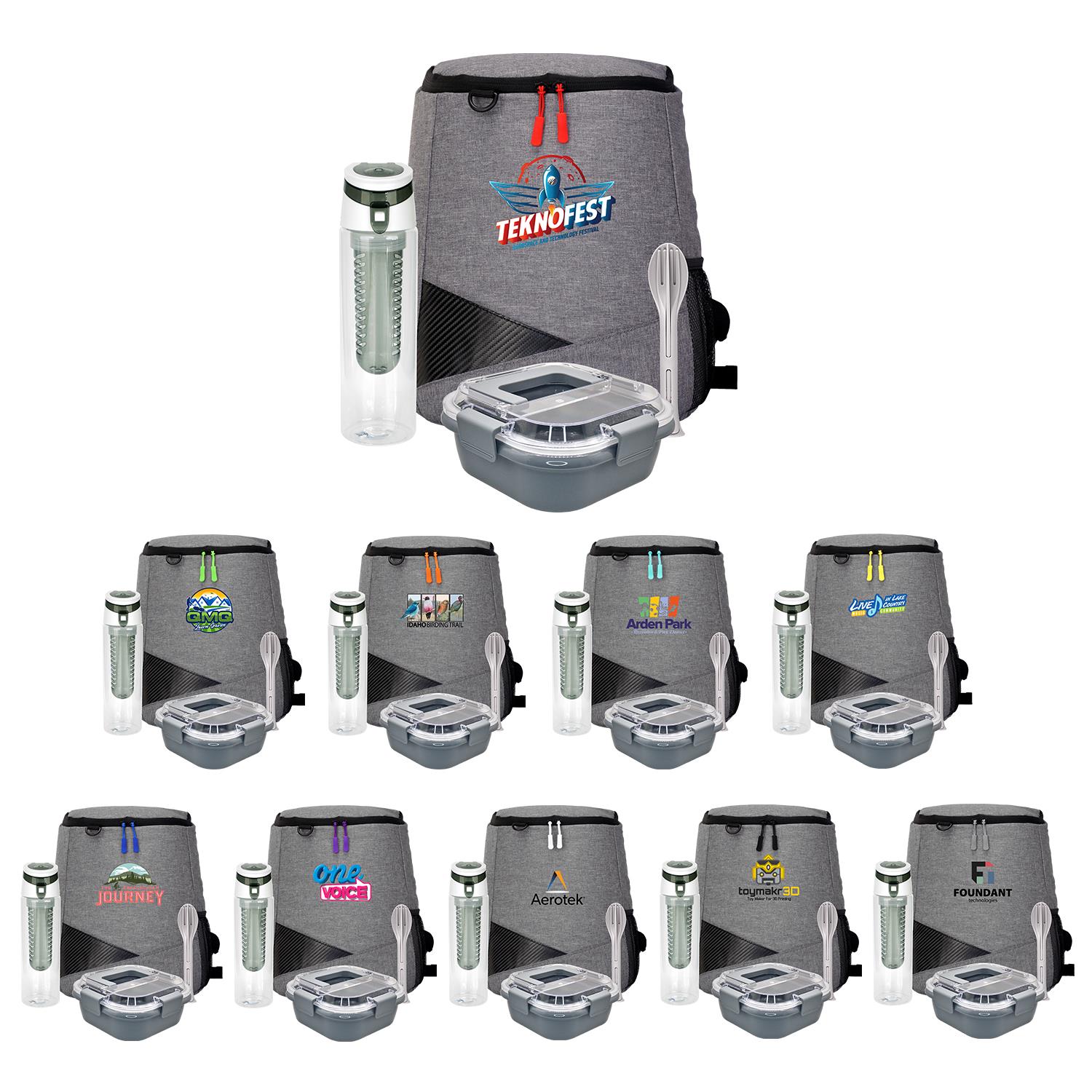 Trendy Lunch Box & Utensil Backpack Set 1