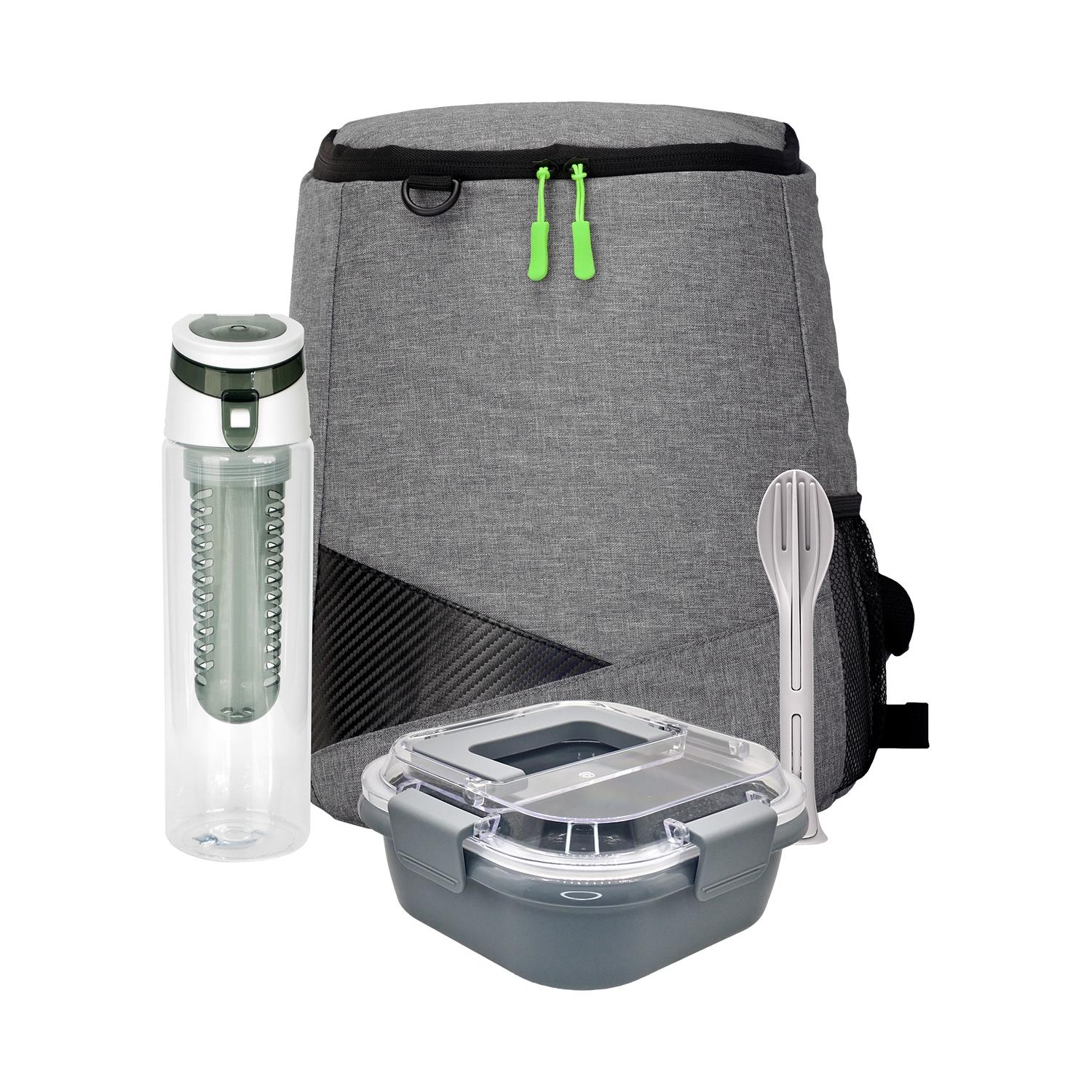 Trendy Lunch Box & Utensil Backpack Set 1