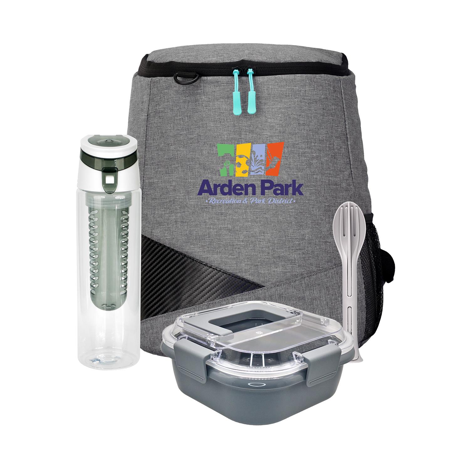 Trendy Lunch Box & Utensil Backpack Set 1