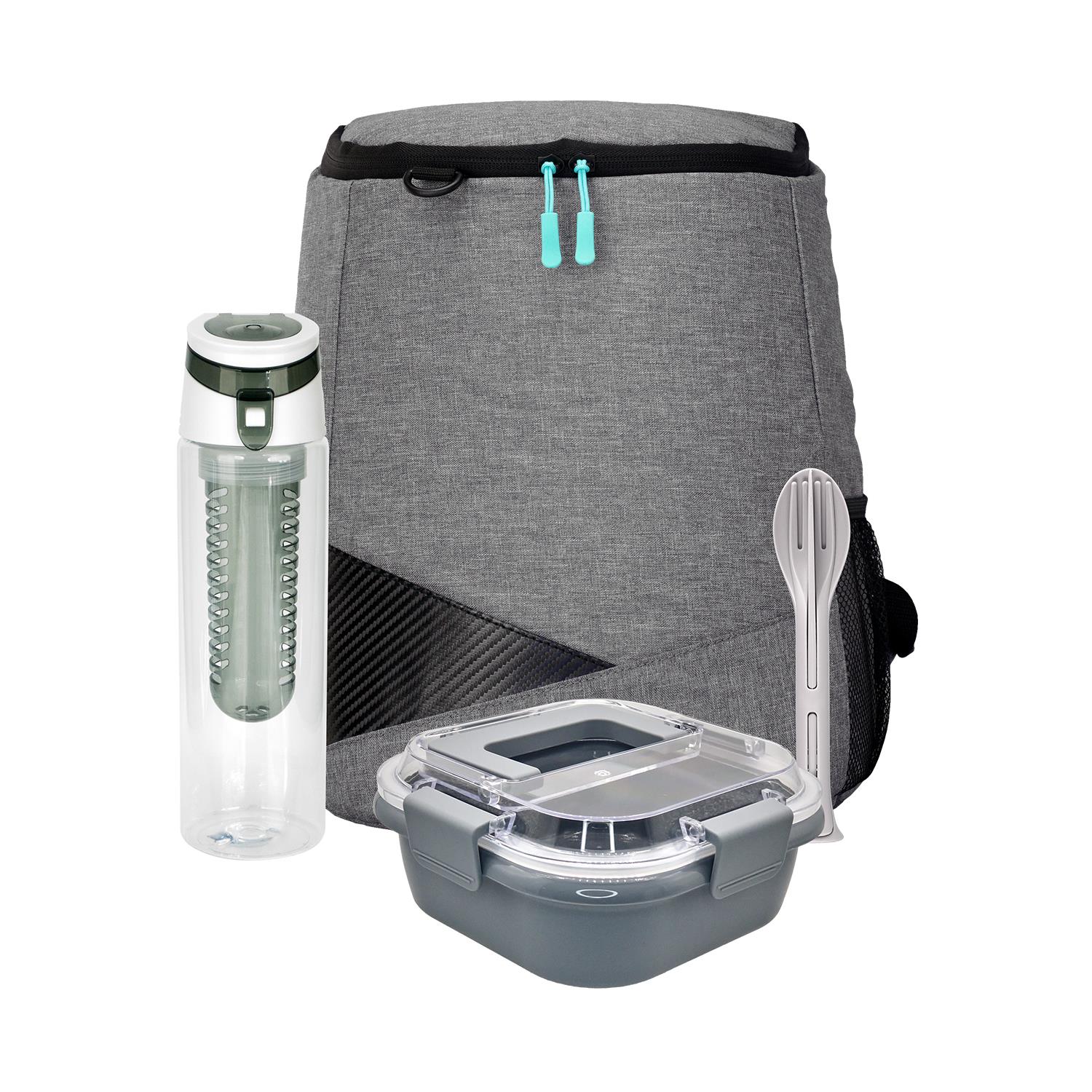 Trendy Lunch Box & Utensil Backpack Set 1
