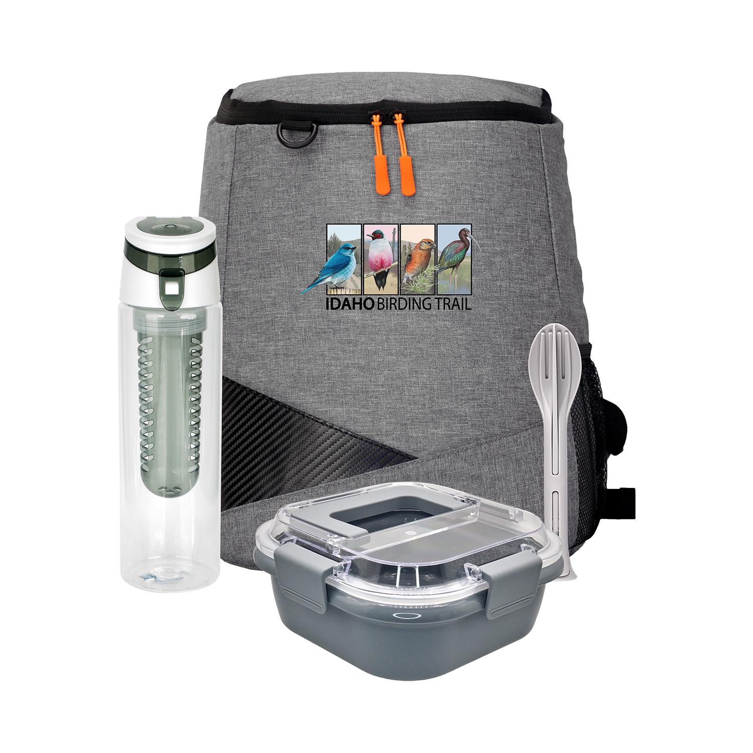 Trendy Lunch Box & Utensil Backpack Set 1