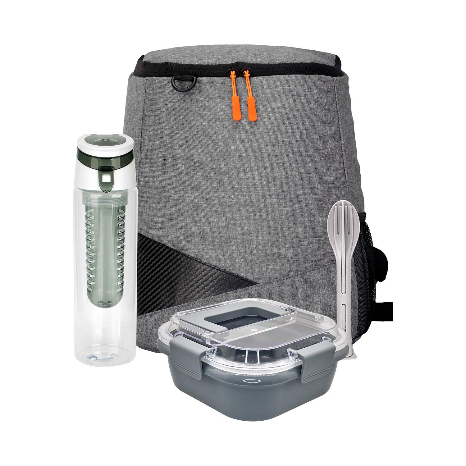 Trendy Lunch Box & Utensil Backpack Set 1
