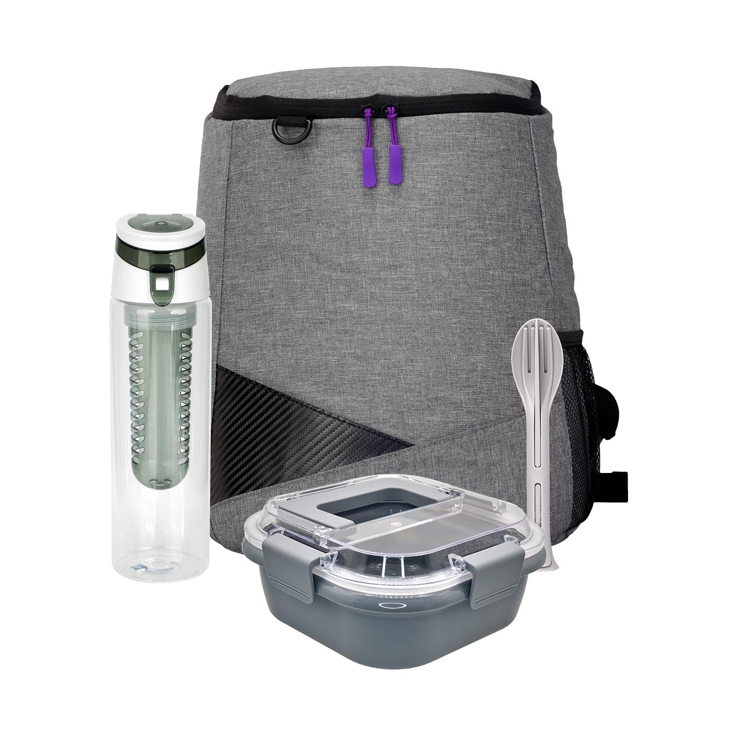 Trendy Lunch Box & Utensil Backpack Set 1