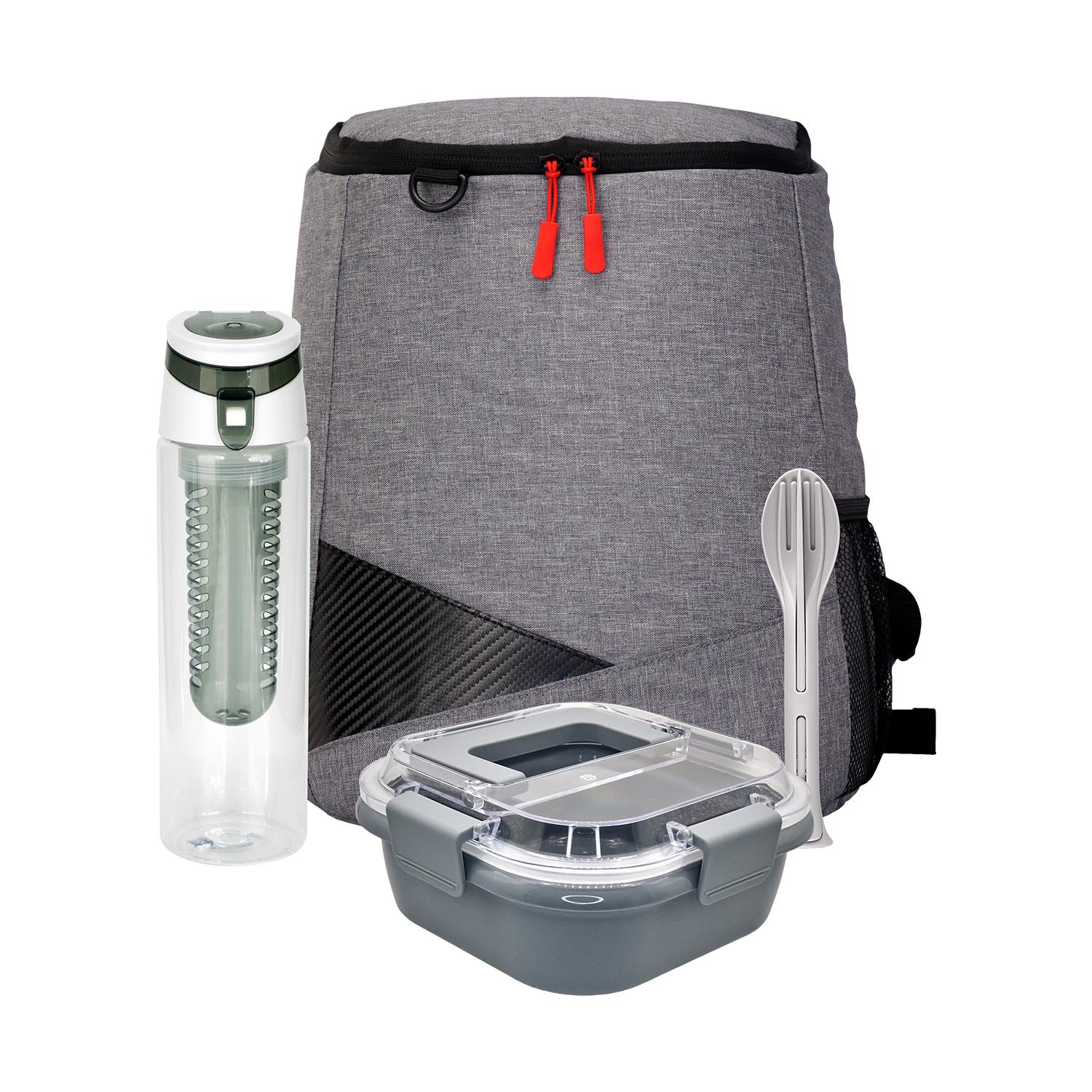Trendy Lunch Box & Utensil Backpack Set 1