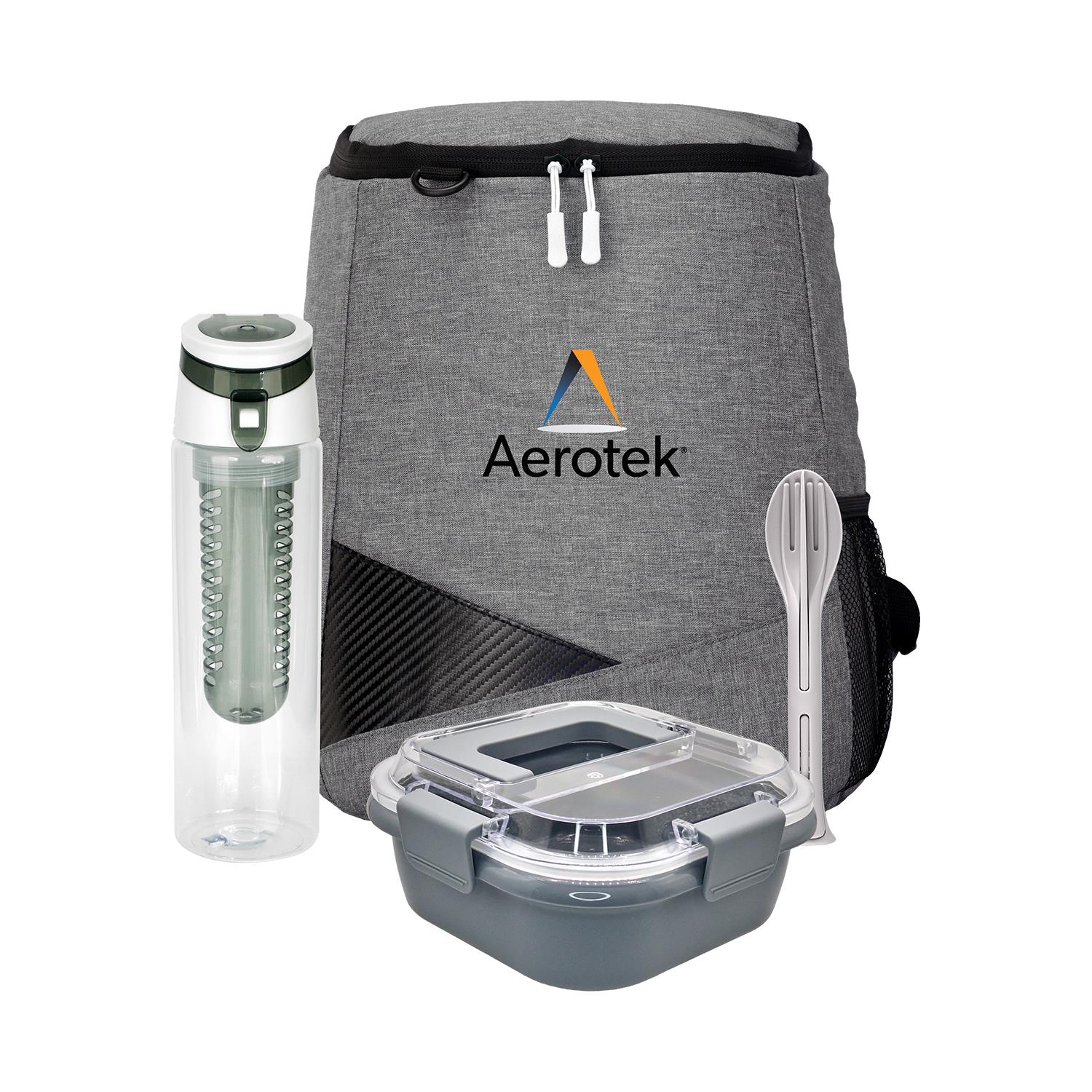 Trendy Lunch Box & Utensil Backpack Set 1