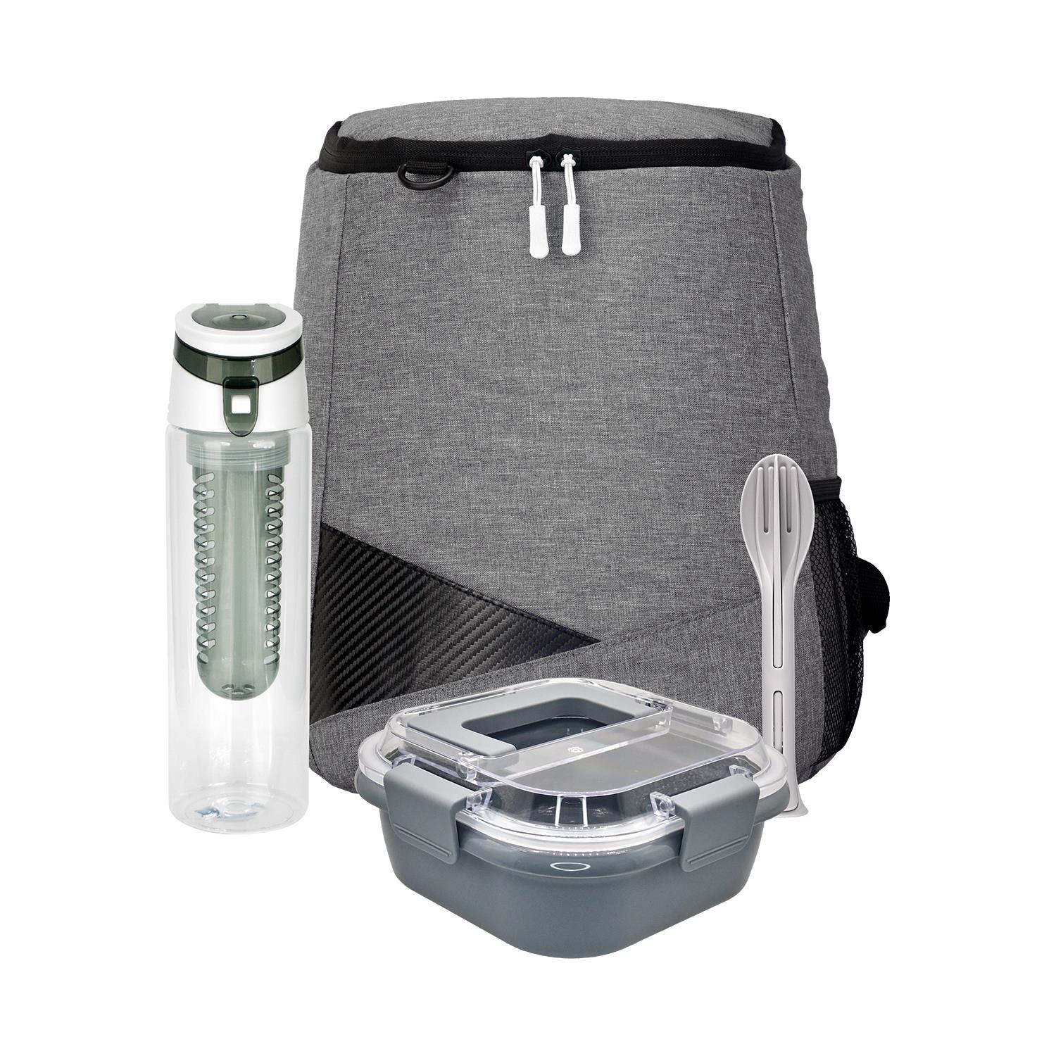 Trendy Lunch Box & Utensil Backpack Set 1