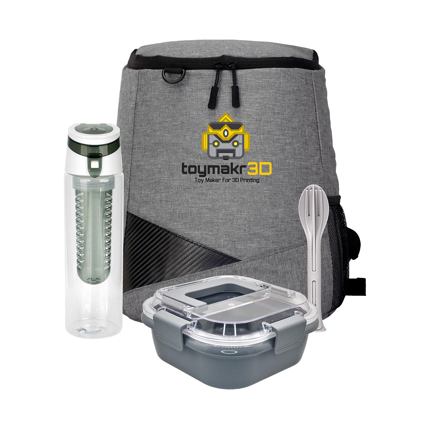Trendy Lunch Box & Utensil Backpack Set 1