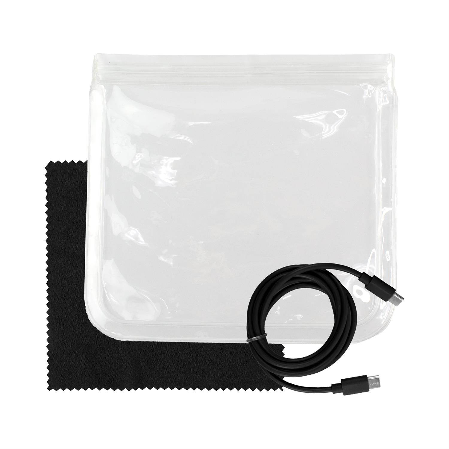 Clear C to C Cable & Cloth Set 1