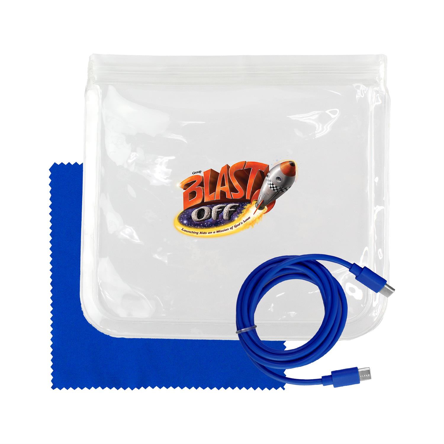 Clear C to C Cable & Cloth Set 1