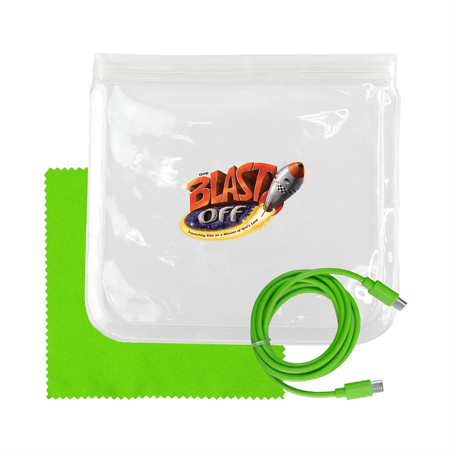 Clear C to C Cable & Cloth Set 1