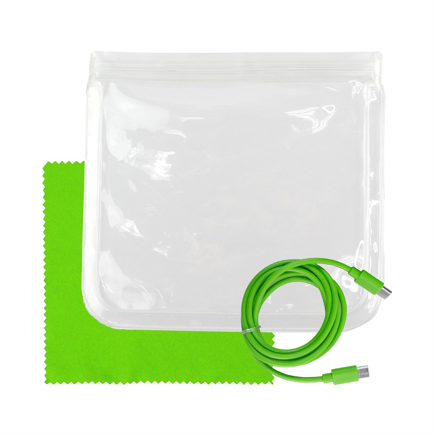 Clear C to C Cable & Cloth Set 1