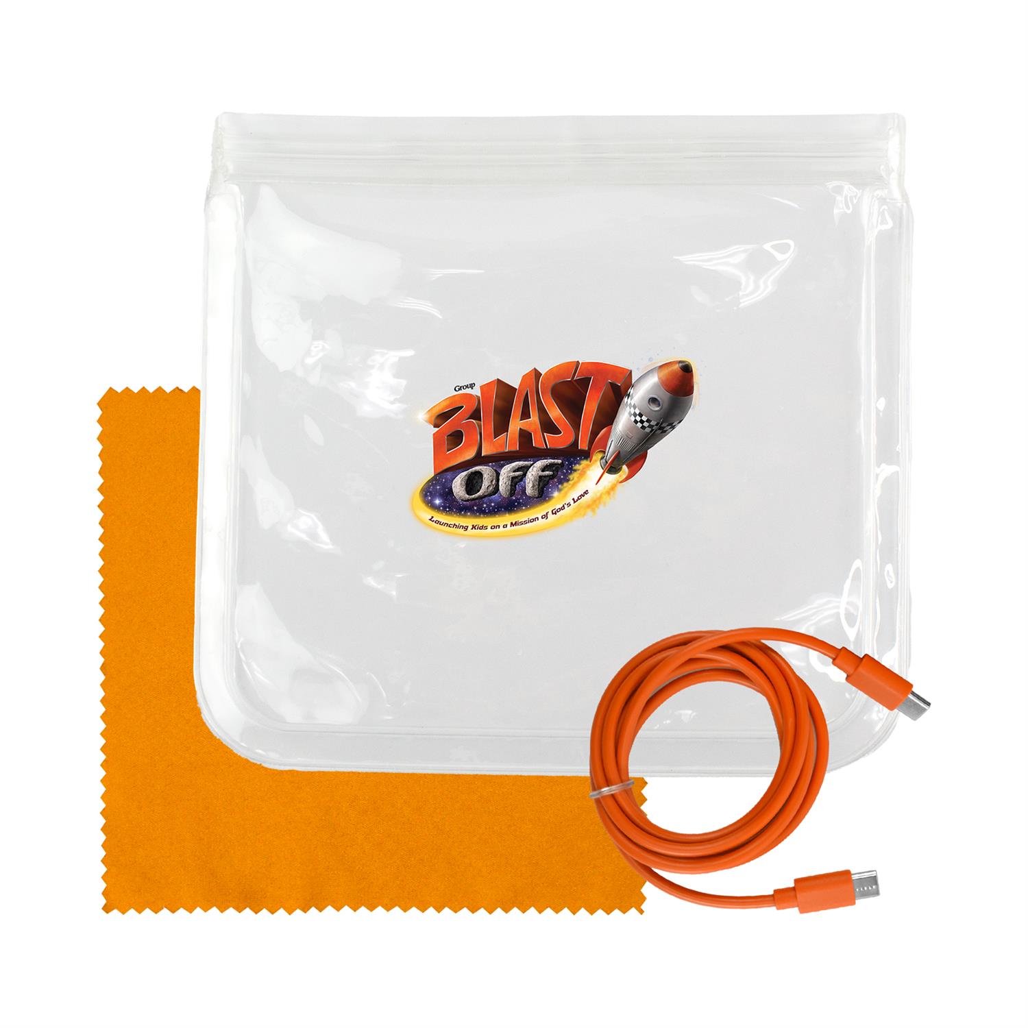 Clear C to C Cable & Cloth Set 1