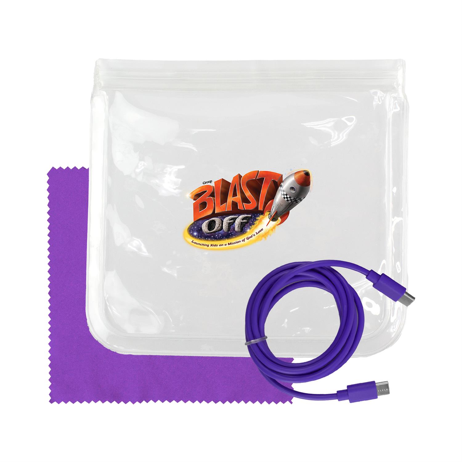Clear C to C Cable & Cloth Set 1