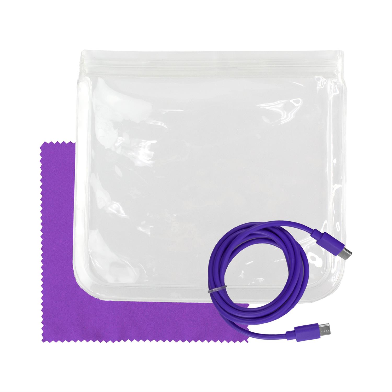 Clear C to C Cable & Cloth Set 1