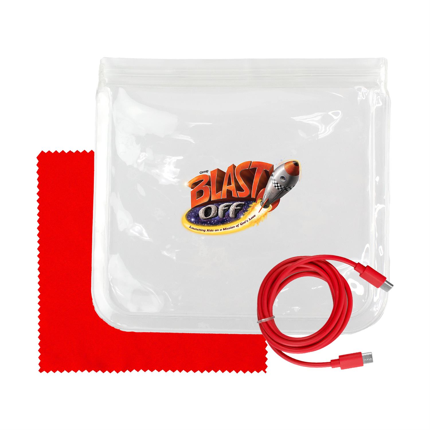Clear C to C Cable & Cloth Set 1