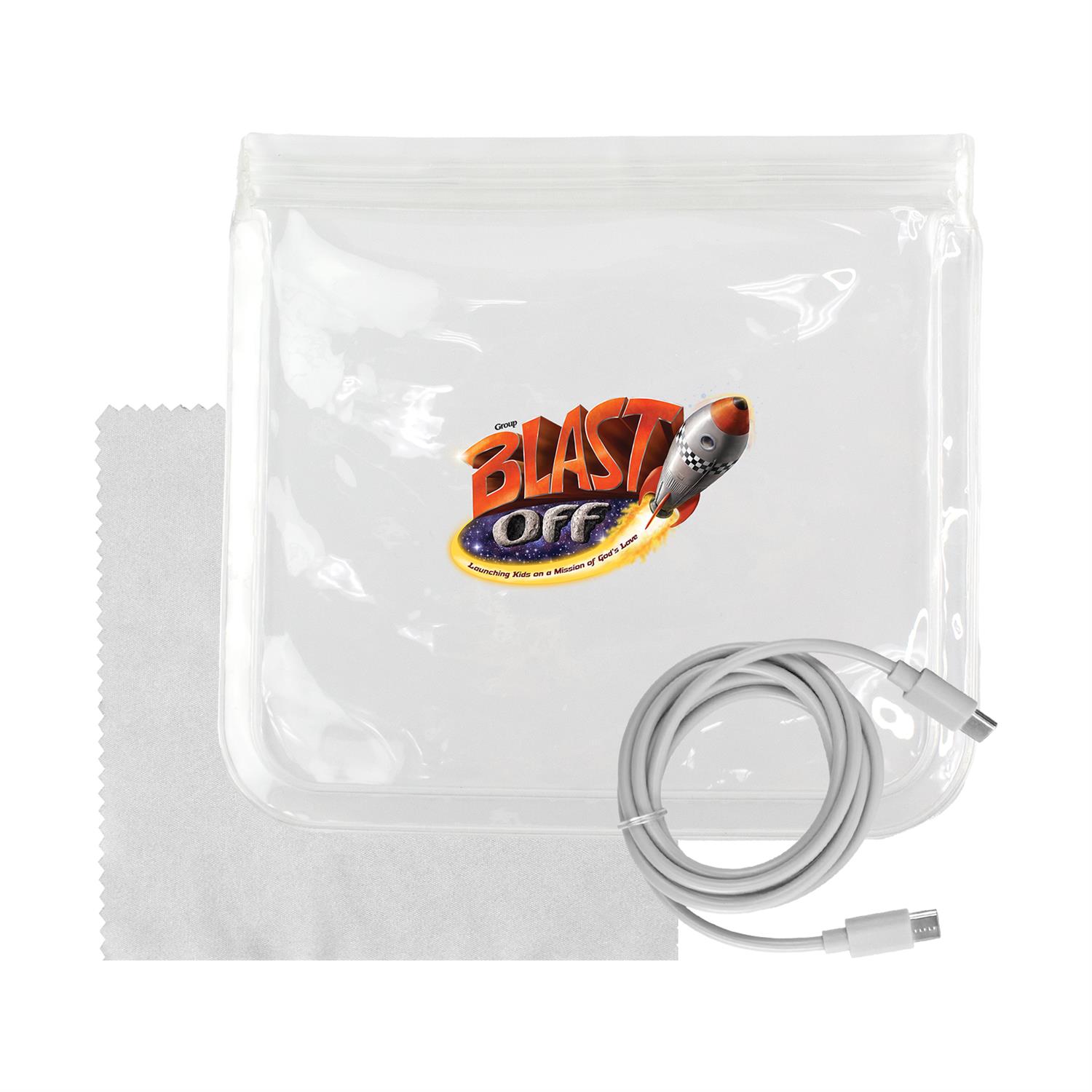 Clear C to C Cable & Cloth Set 1