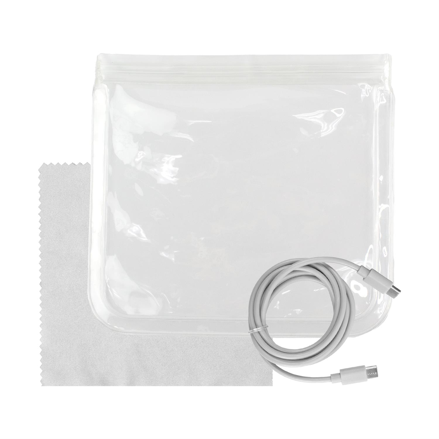 Clear C to C Cable & Cloth Set 1