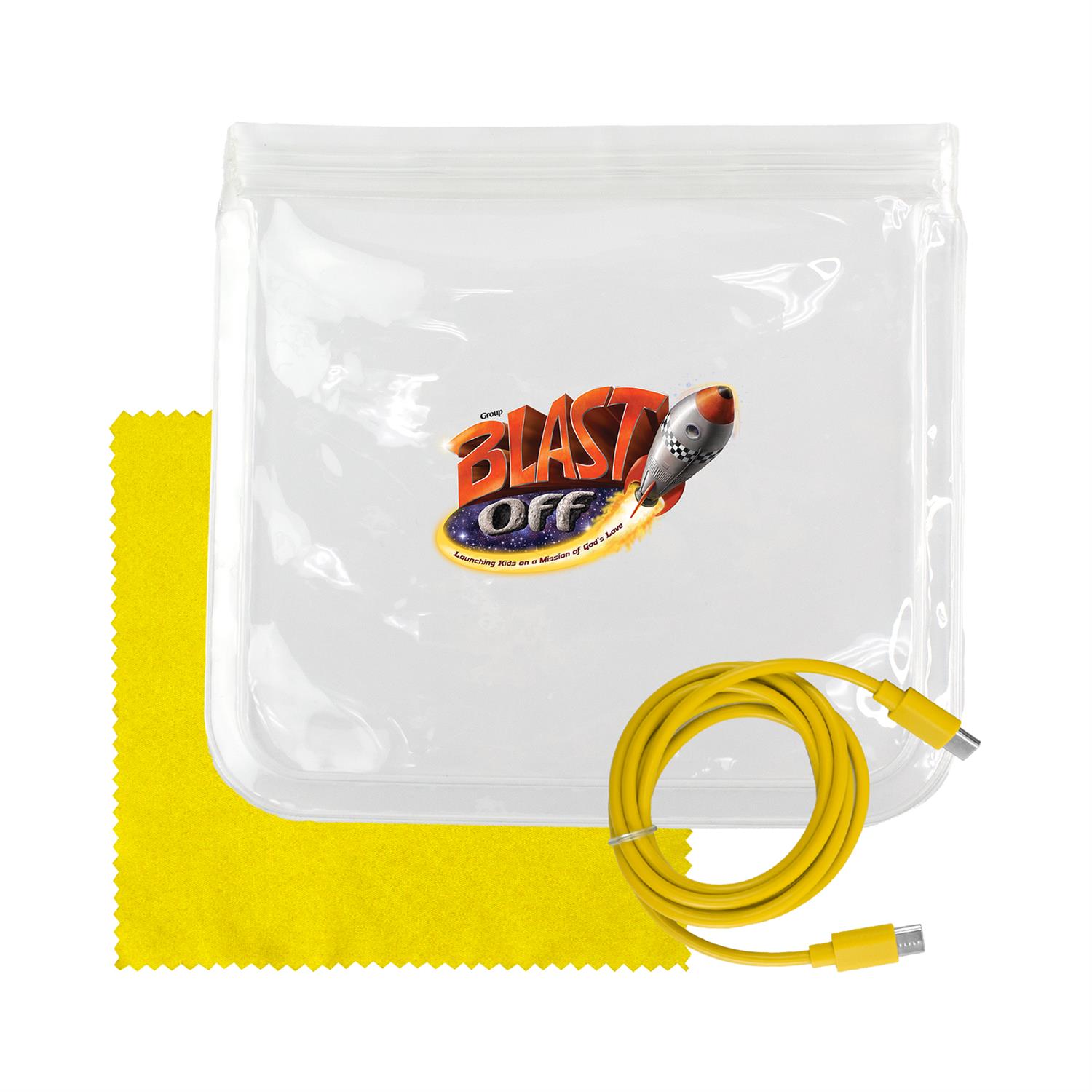 Clear C to C Cable & Cloth Set 1