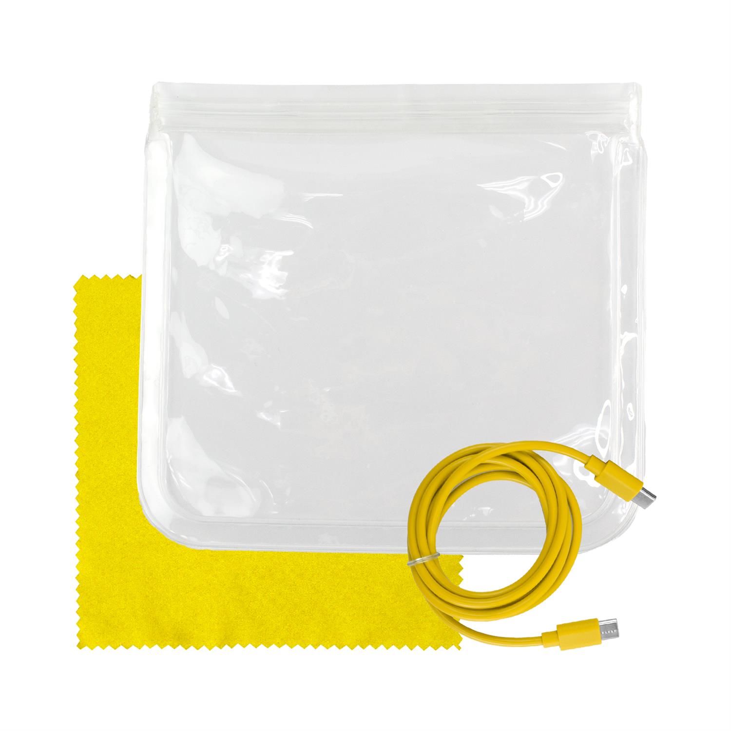 Clear C to C Cable & Cloth Set 1