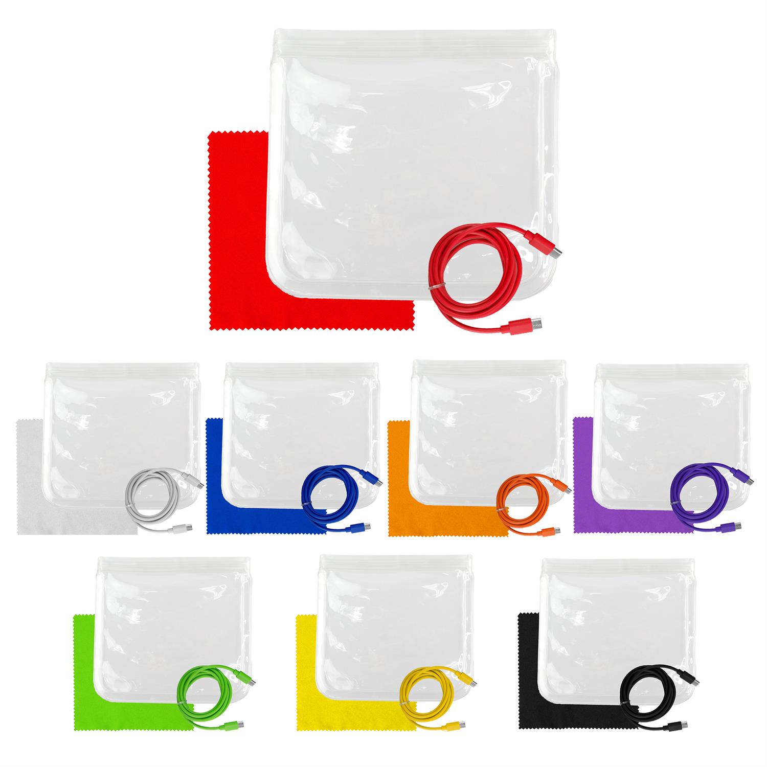 Clear C to C Cable & Cloth Set 1