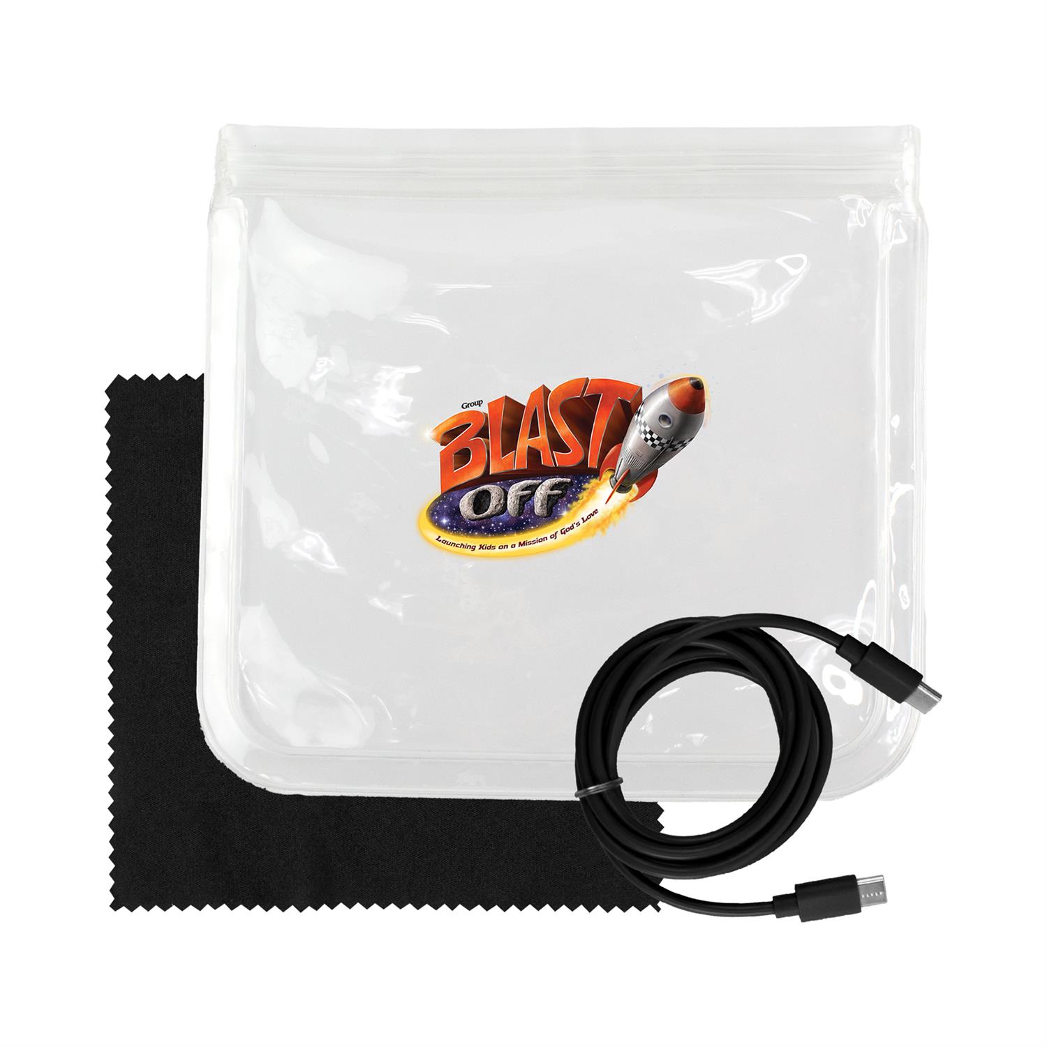 Clear C to C Cable & Cloth Set 1