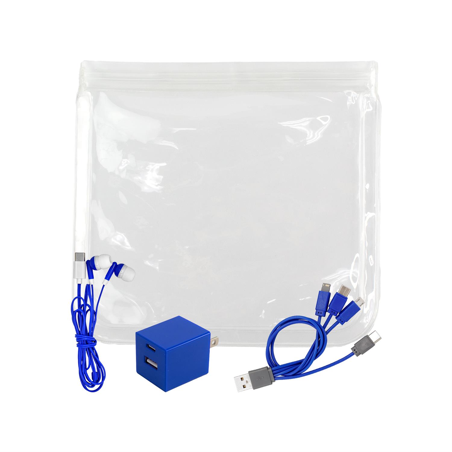 Clear A+C Wall, Cable & Ear Bud Set 1