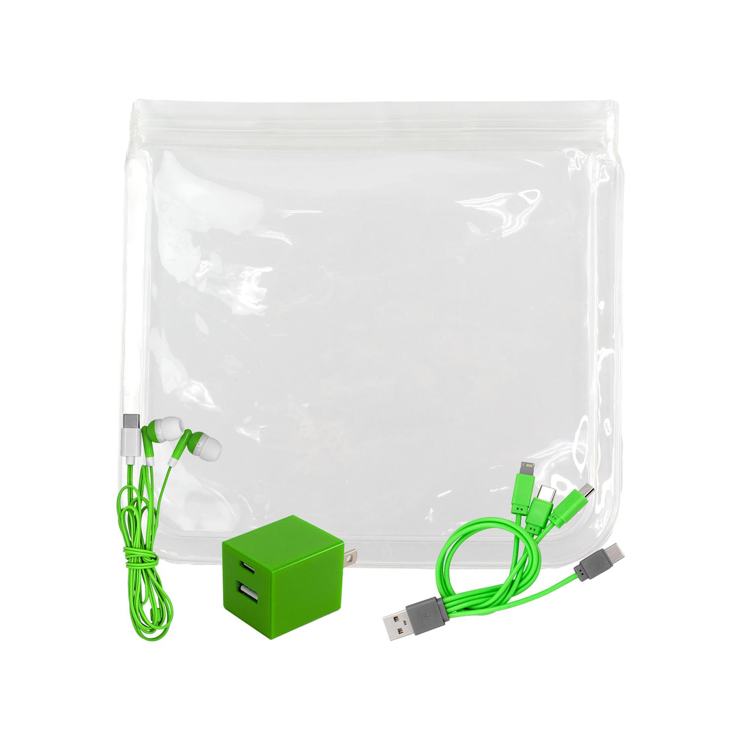 Clear A+C Wall, Cable & Ear Bud Set 1