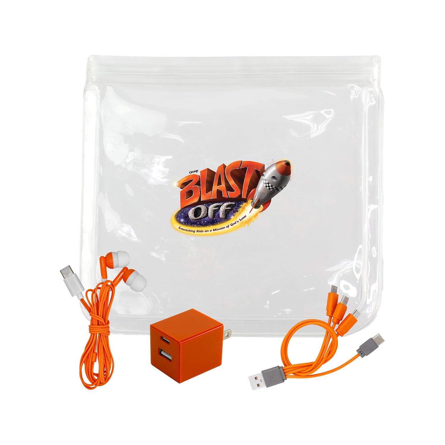 Clear A+C Wall, Cable & Ear Bud Set 1
