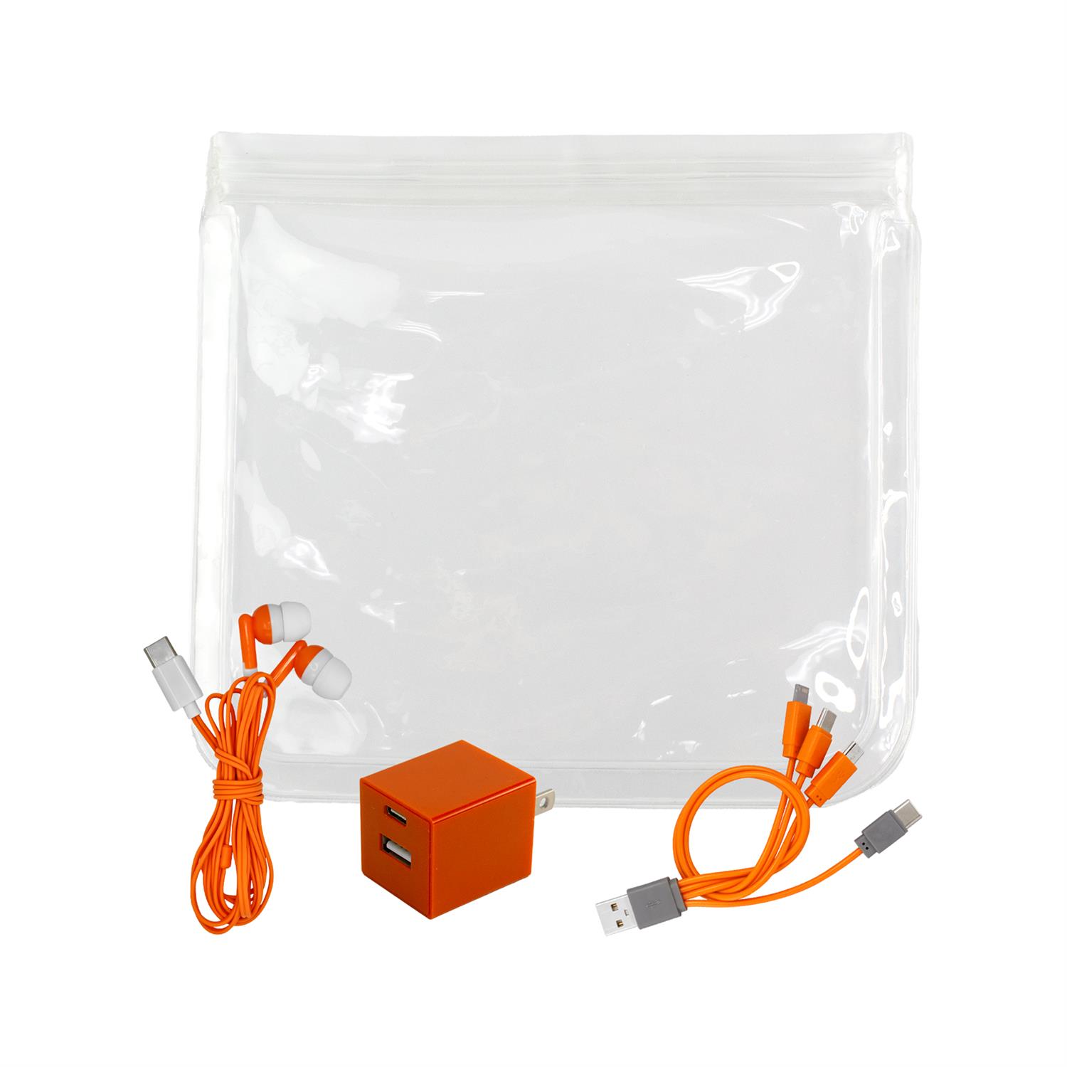 Clear A+C Wall, Cable & Ear Bud Set 1