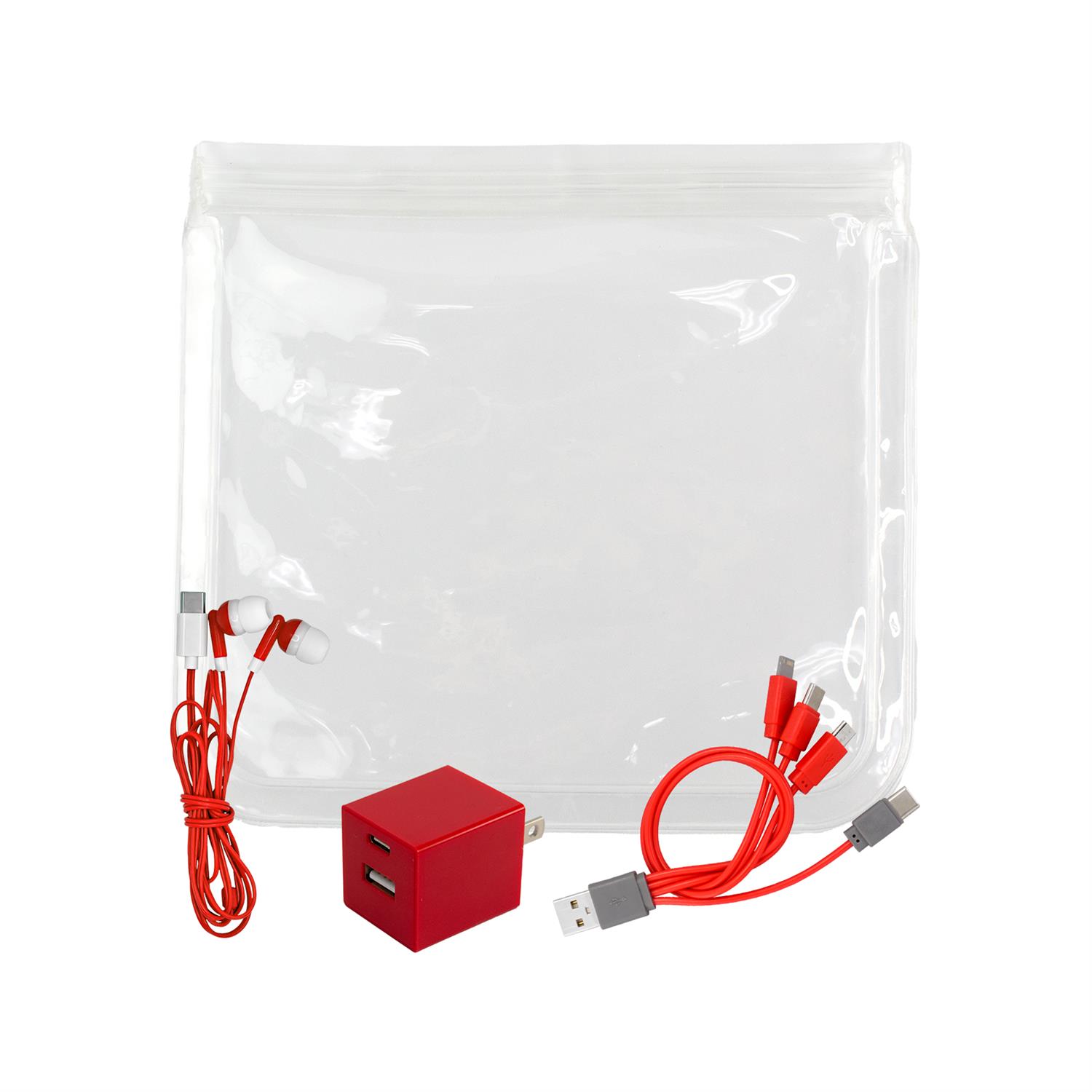 Clear A+C Wall, Cable & Ear Bud Set 1