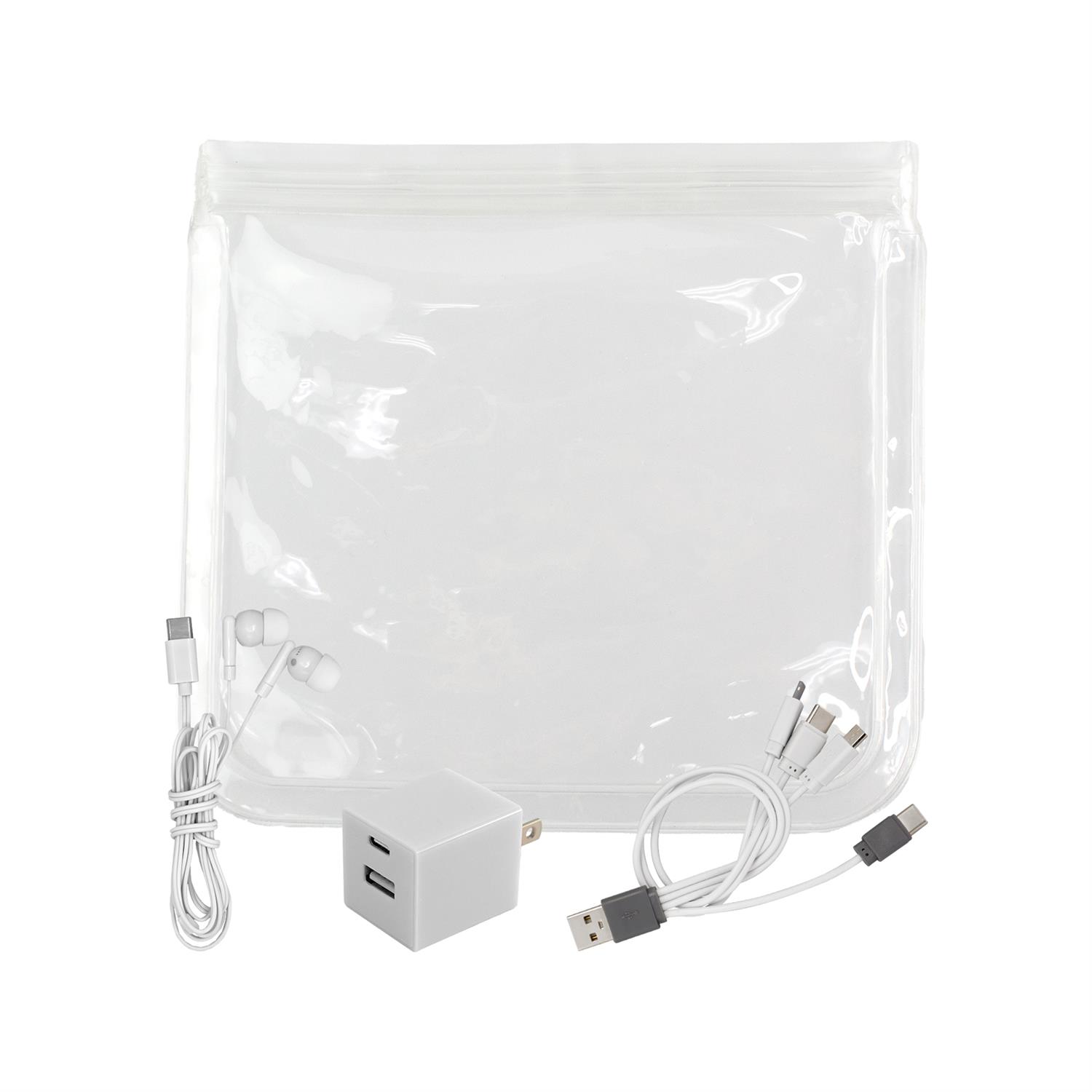 Clear A+C Wall, Cable & Ear Bud Set 1