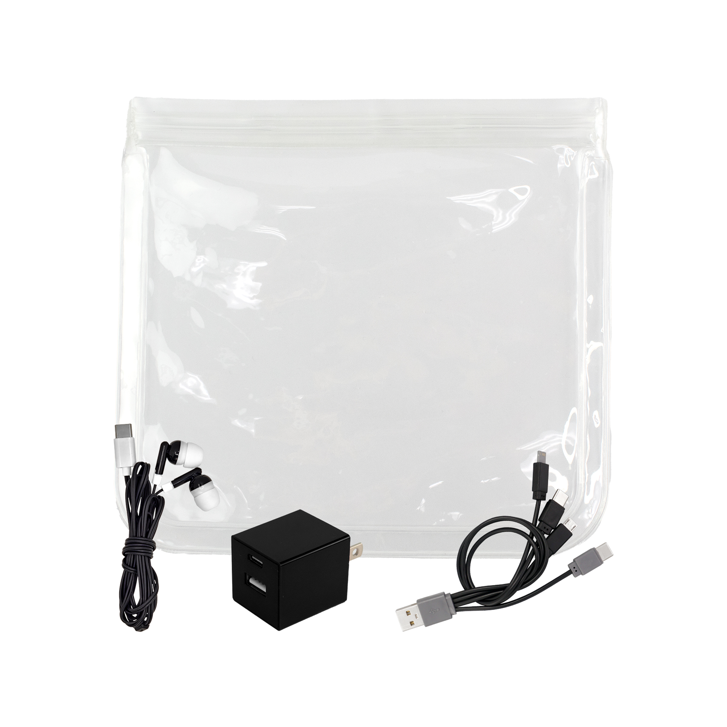 Clear A+C Wall, Cable & Ear Bud Set 1