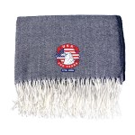 Patriotic Fringed Throw Blanket - Blue Patriotic Fringed Throw Blanket - Blue