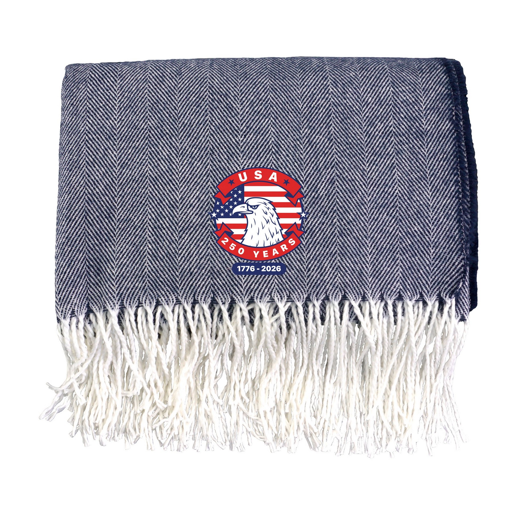 Patriotic Fringed Throw Blanket 1