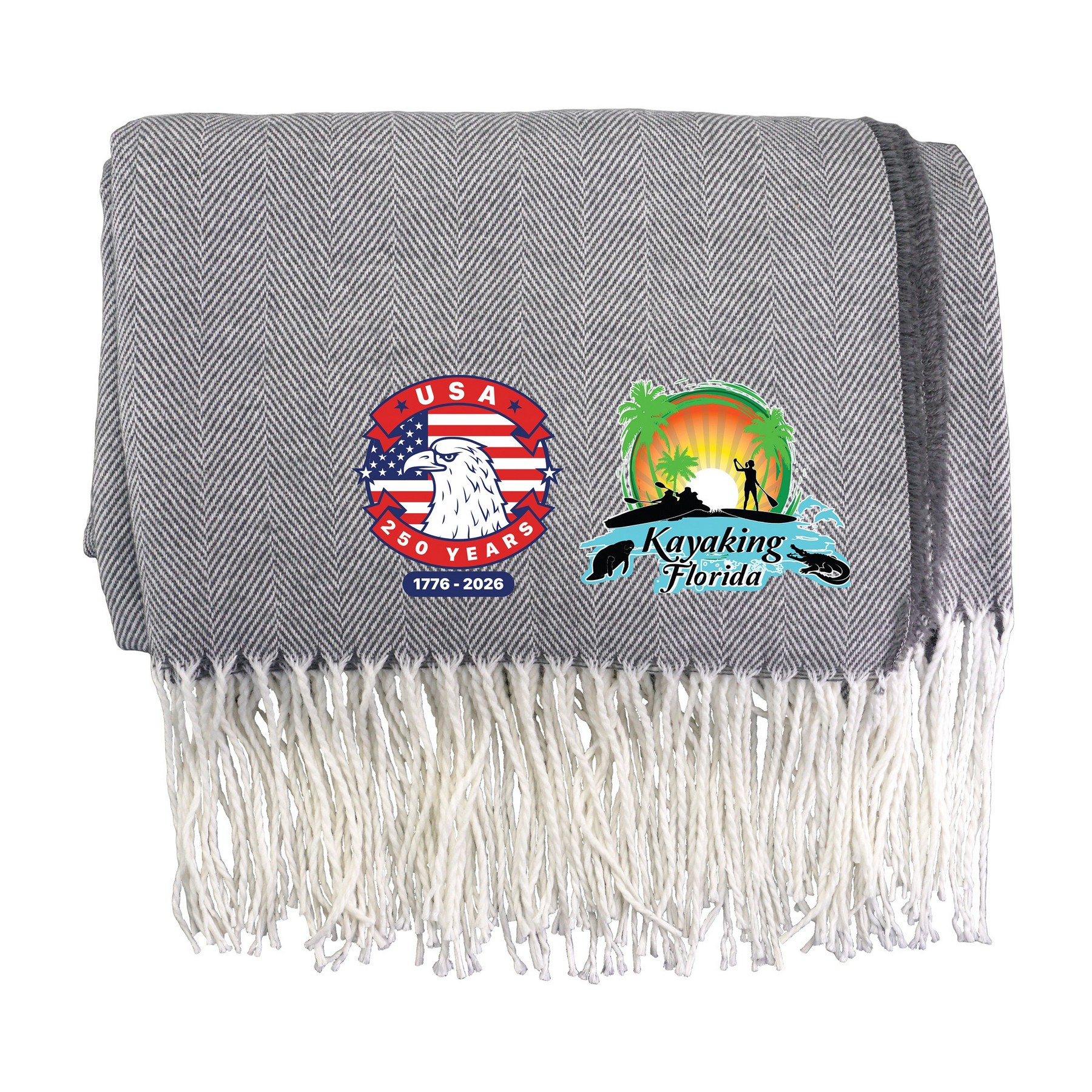Patriotic Fringed Throw Blanket 1