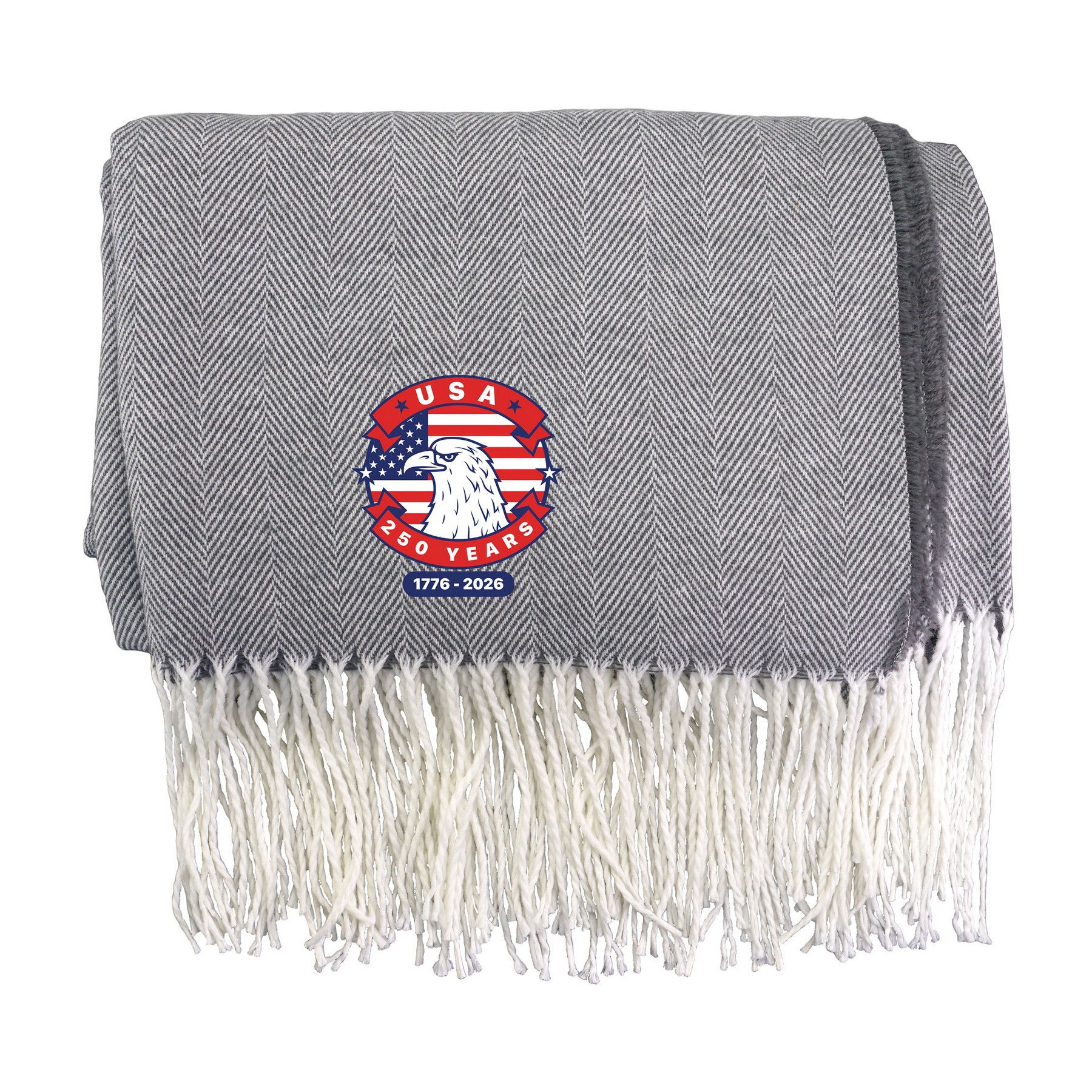 Patriotic Fringed Throw Blanket 1