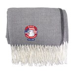 Patriotic Fringed Throw Blanket - Gray Patriotic Fringed Throw Blanket - Gray