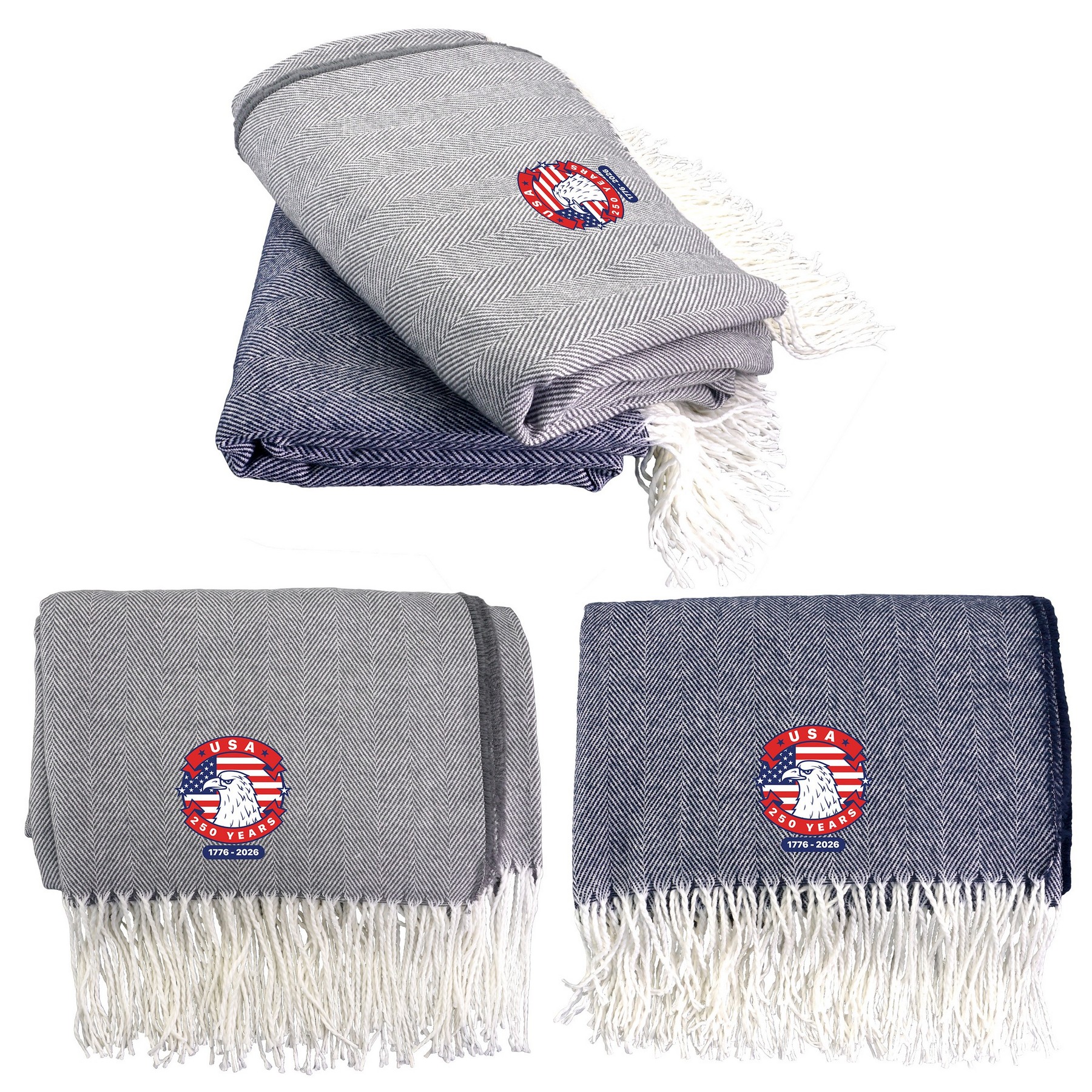 Patriotic Fringed Throw Blanket 1