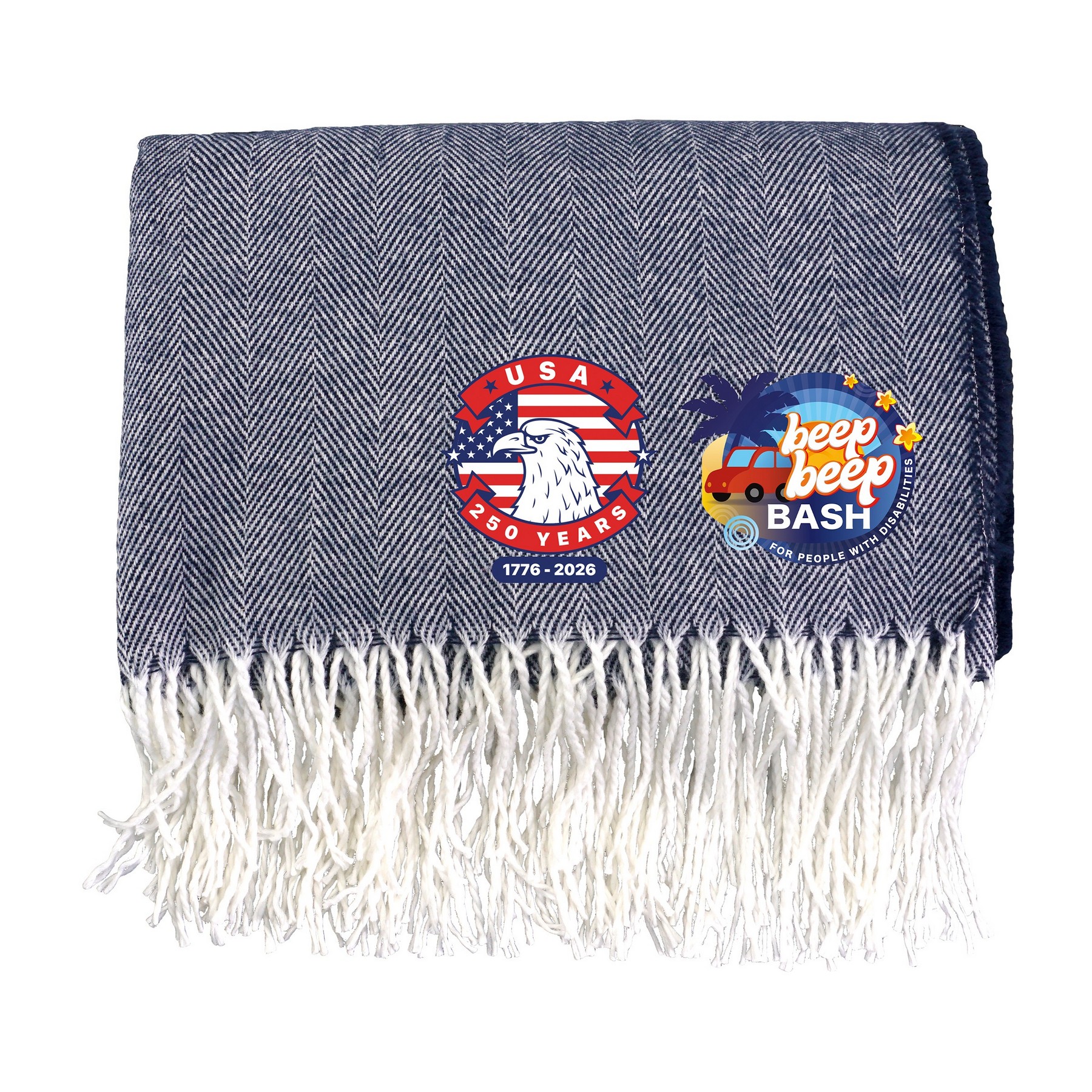 Patriotic Fringed Throw Blanket 1