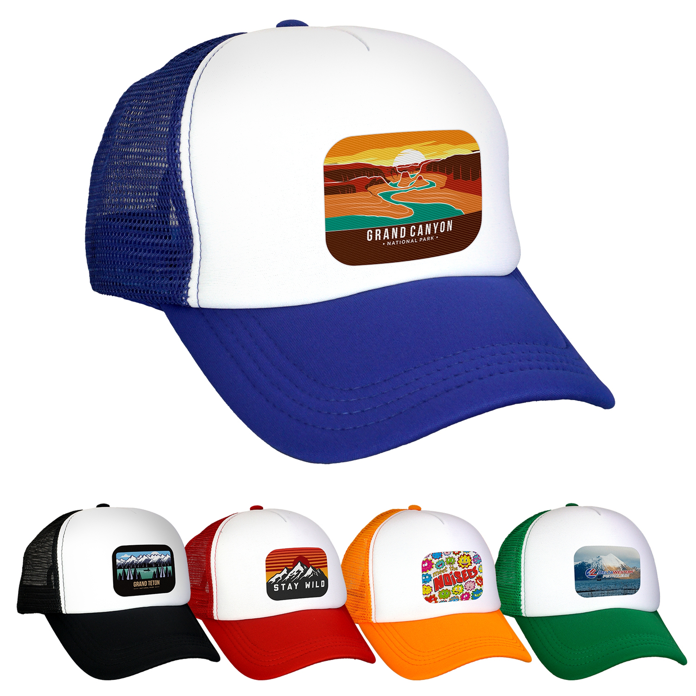 Foam Rectangle Emblem Trucker Hat 1
