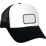 Foam Embroidered Emblem Trucker Hat - black Foam Embroidered Emblem Trucker Hat - black
